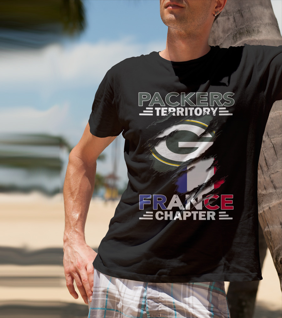 Packers Territory France Chapter Green Bay Logo French Flag T-Shirt
