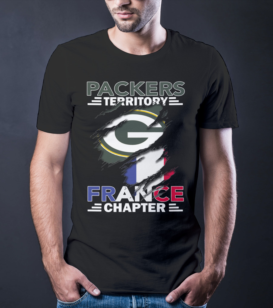 Packers Territory France Chapter Green Bay Logo French Flag T-Shirt