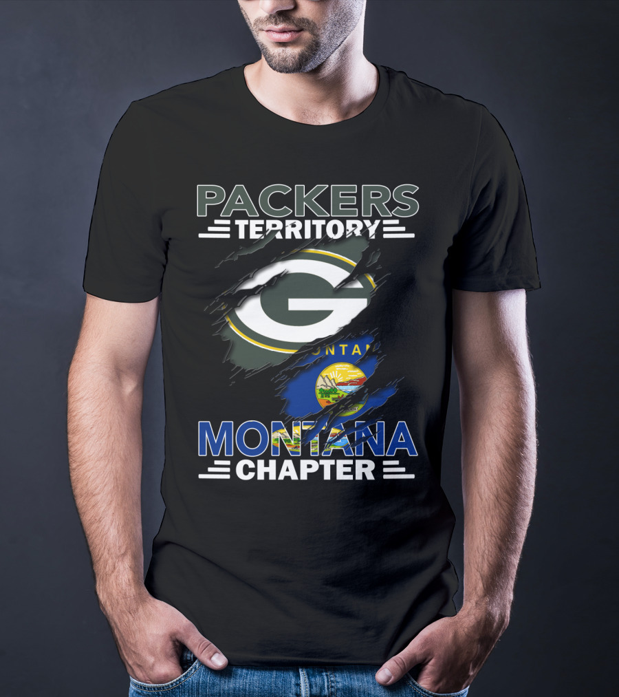 Packers Territory Montana Chapter Football Flag Hybrid T-Shirt