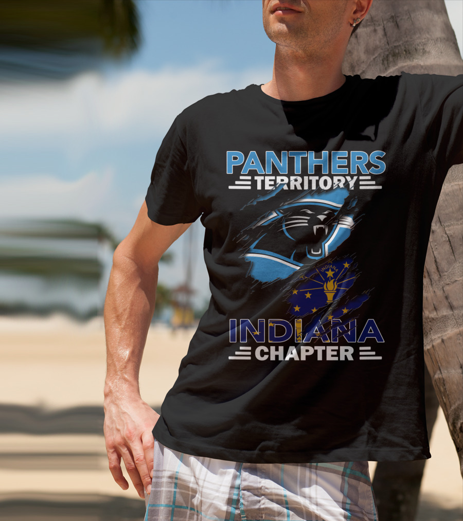 Panthers Territory Indiana Chapter Flag And Panther Face T-Shirt