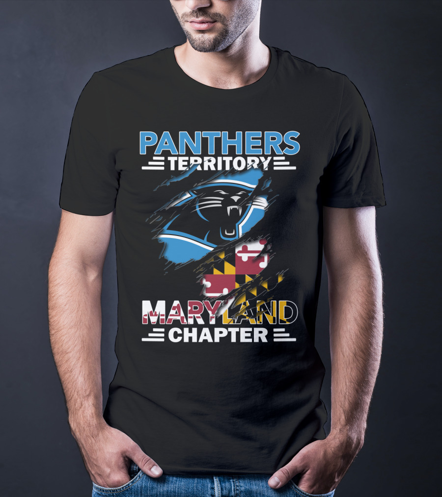 Panthers Territory Maryland Chapter Burst With Flag And Panther T-Shirt