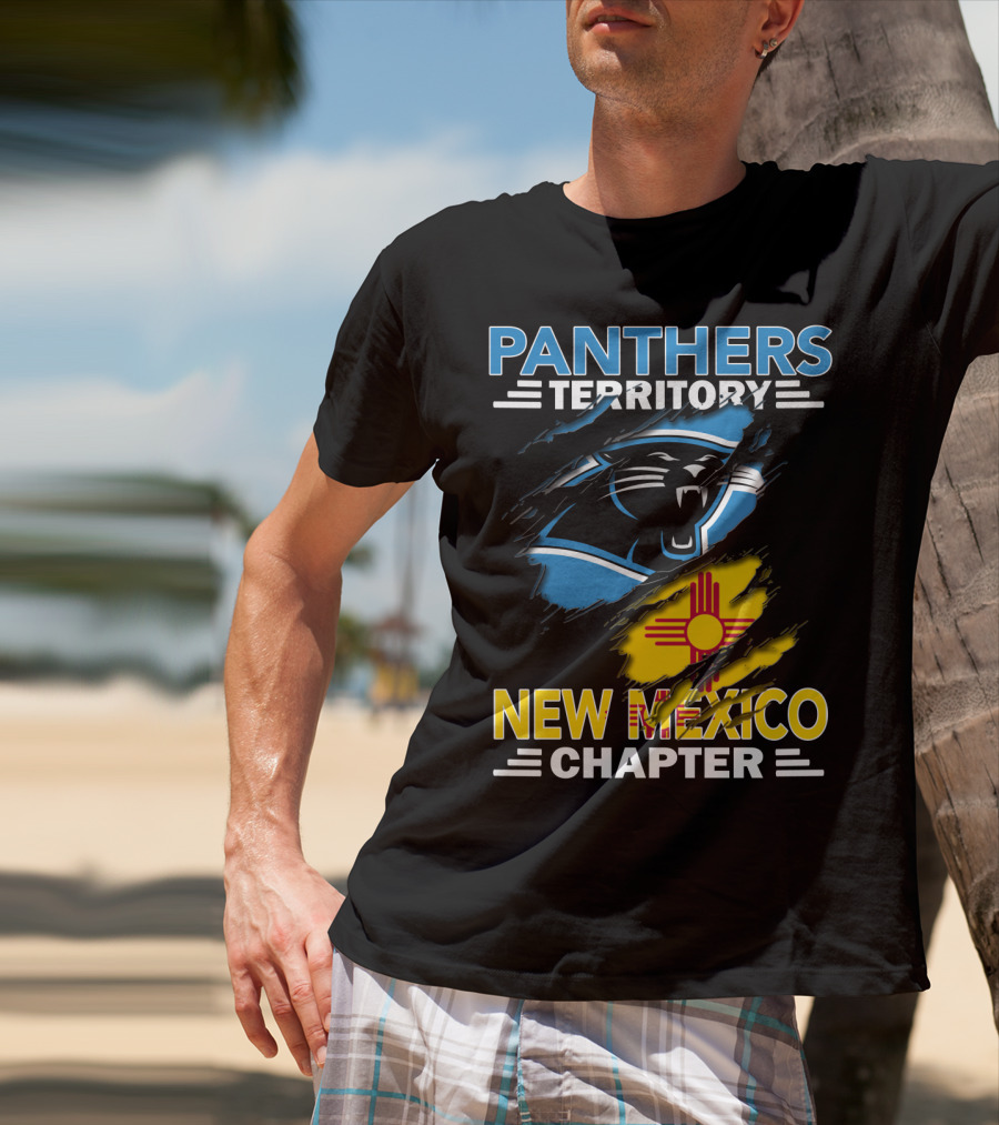Panthers Territory New Mexico Chapter Zia Symbol Blue Black Panther T-Shirt
