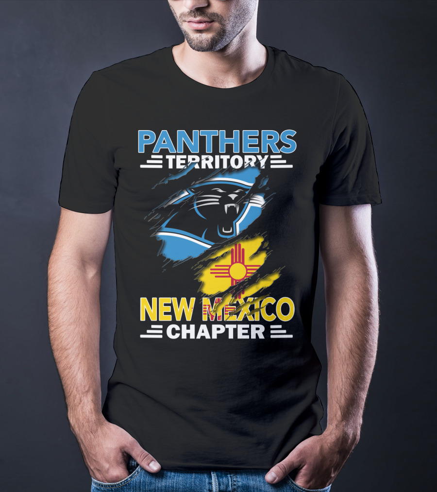 Panthers Territory New Mexico Chapter Zia Symbol Blue Black Panther T-Shirt