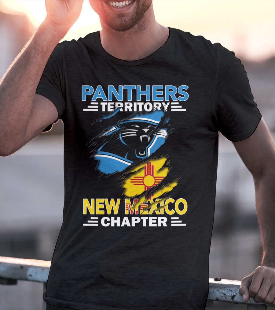 Panthers Territory New Mexico Chapter Zia Symbol Blue Black Panther T-Shirt
