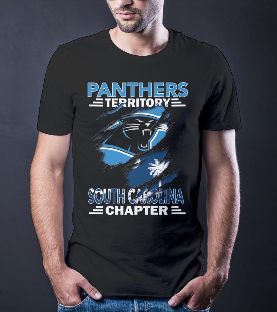 Panthers Territory South Carolina Chapter Logo With Iconic Panther And Palm T-Shirt