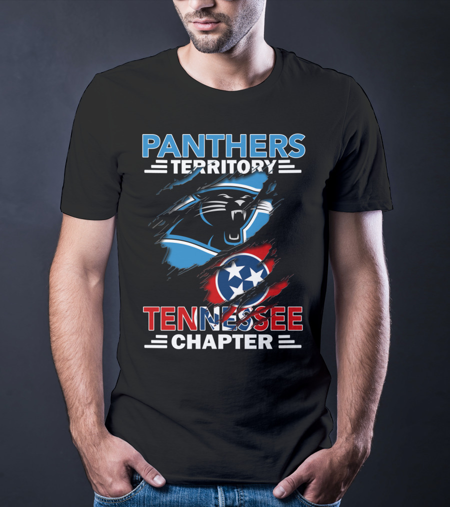 Panthers Territory Tennessee Chapter With Carolina Panthers Logo And Tennessee Flag T-Shirt