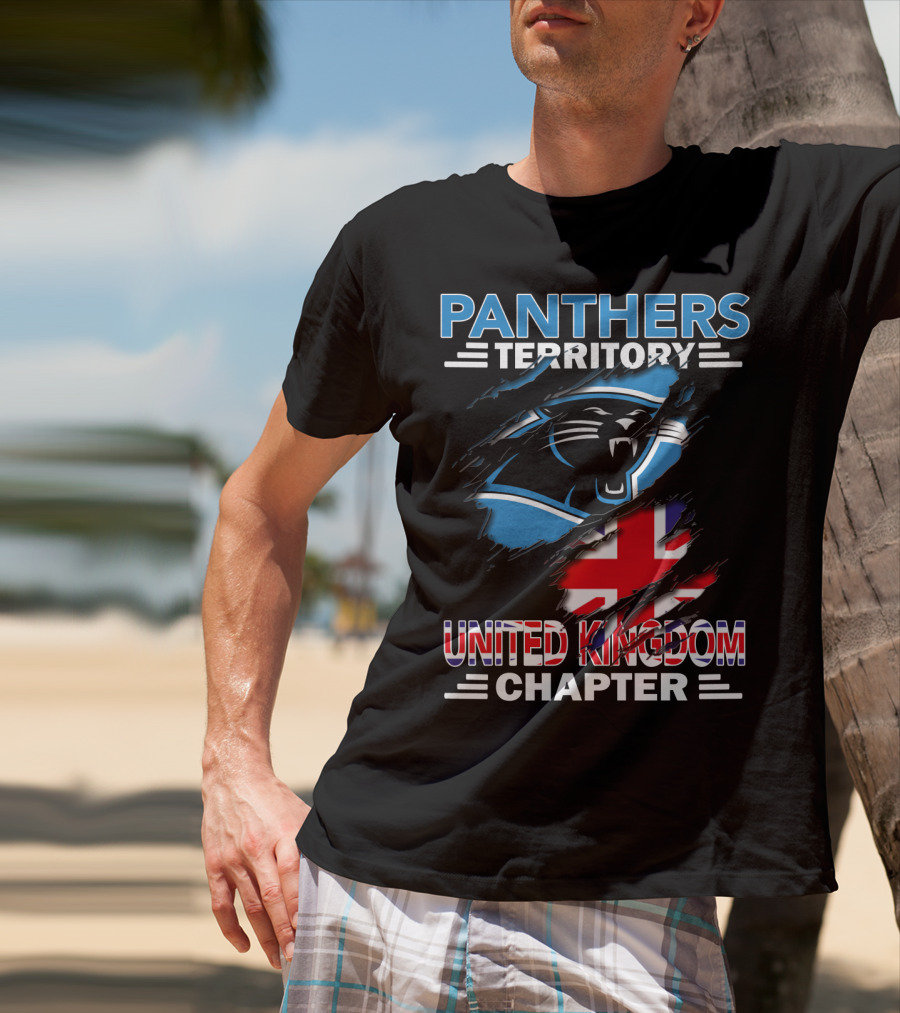 Panthers Territory United Kingdom Chapter British Flag And Panther T-Shirt