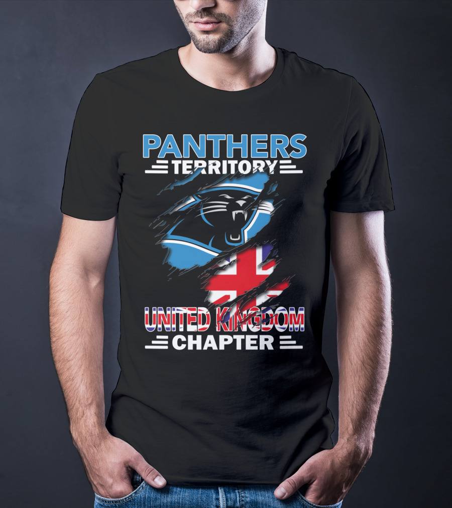 Panthers Territory United Kingdom Chapter British Flag And Panther T-Shirt