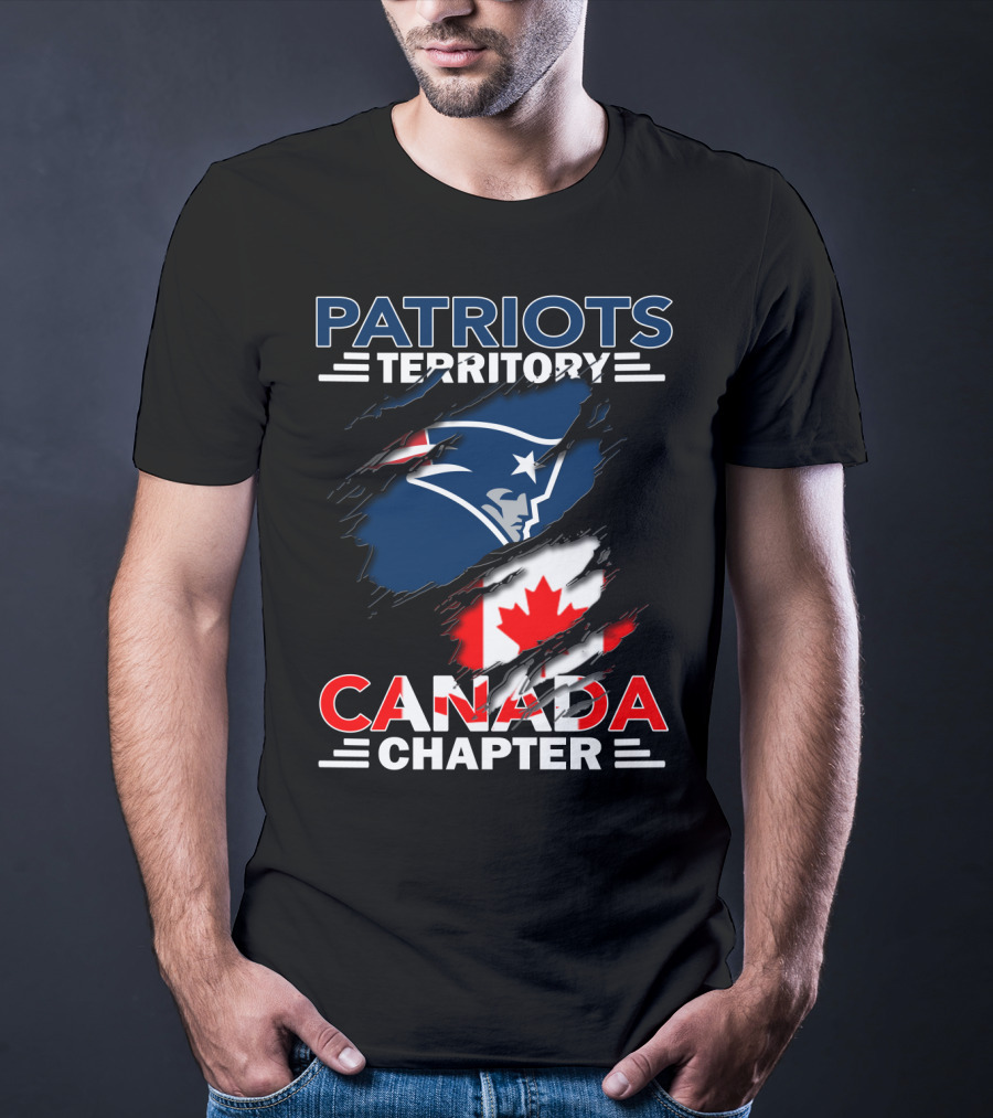 Patriots Territory Canada Chapter Maple Leaf Flag NFL T-Shirt