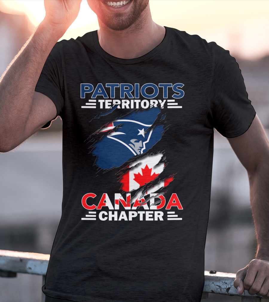 Patriots Territory Canada Chapter Maple Leaf Flag NFL T-Shirt