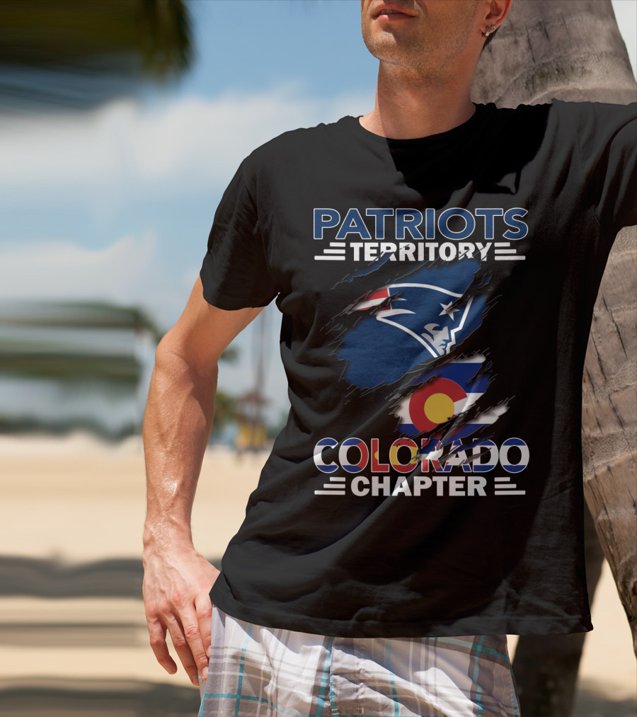 Patriots Territory Colorado Chapter New England Patriots Logo Colorado Flag T-Shirt