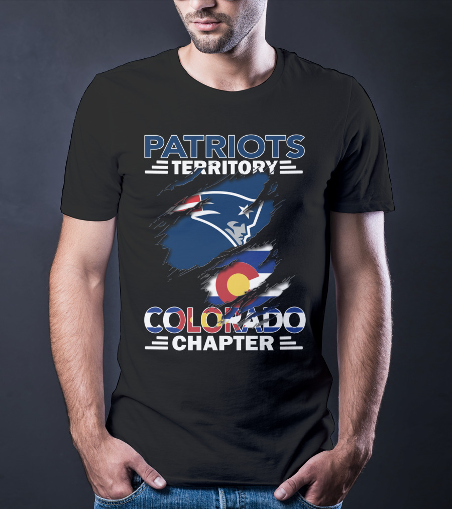 Patriots Territory Colorado Chapter New England Patriots Logo Colorado Flag T-Shirt