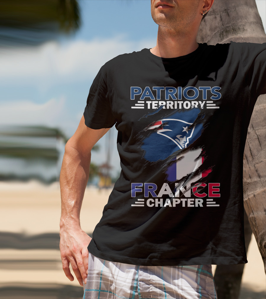 New England Patriots Territory France Chapter Flag T-Shirt