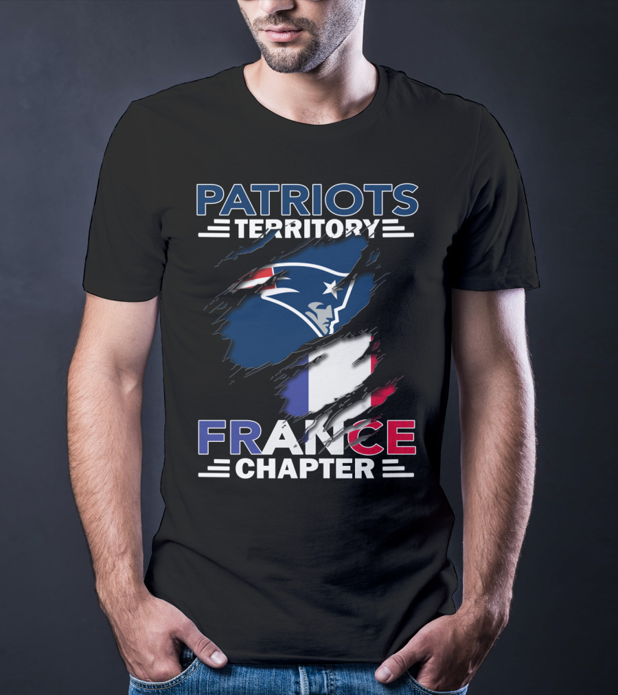 New England Patriots Territory France Chapter Flag T-Shirt