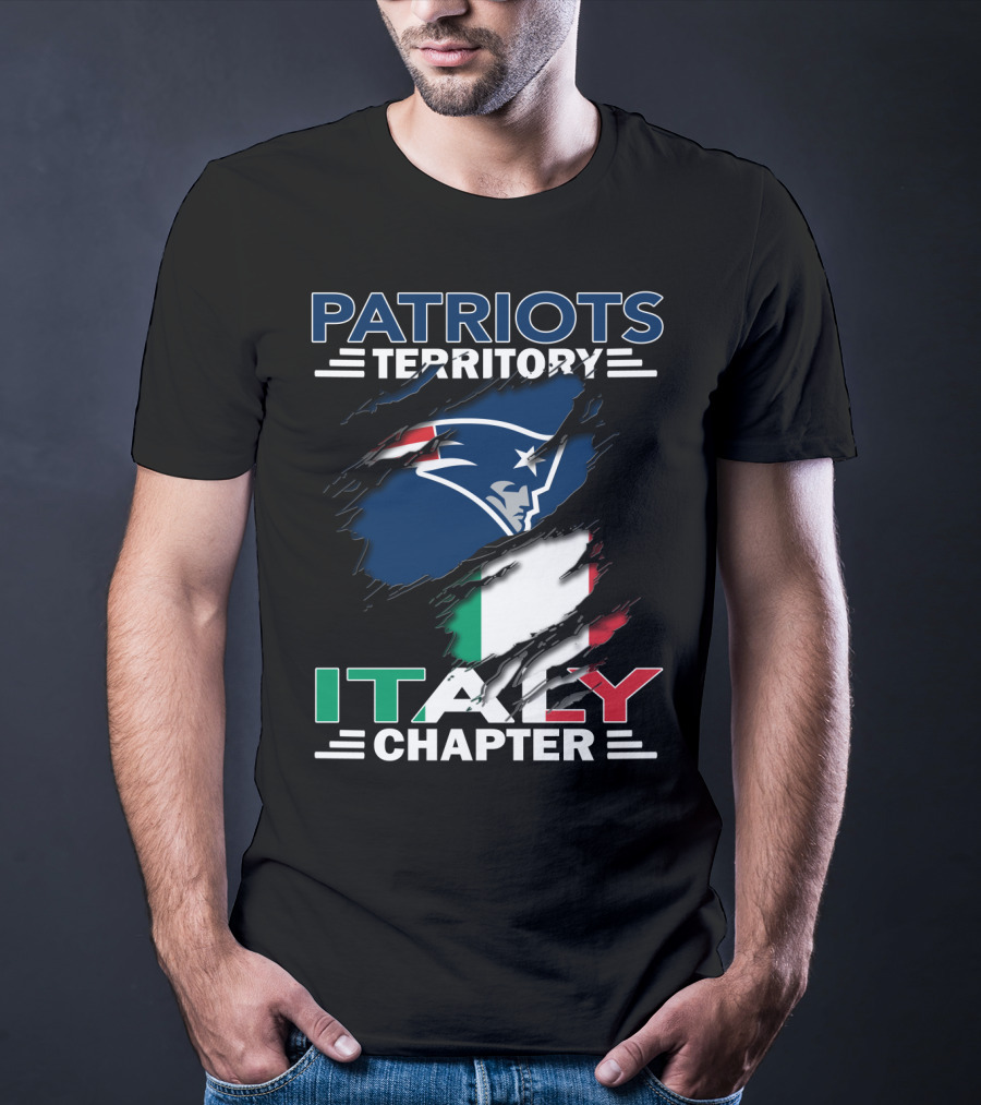 Patriots Territory Italy Chapter New England Logo Italian Flag T-Shirt