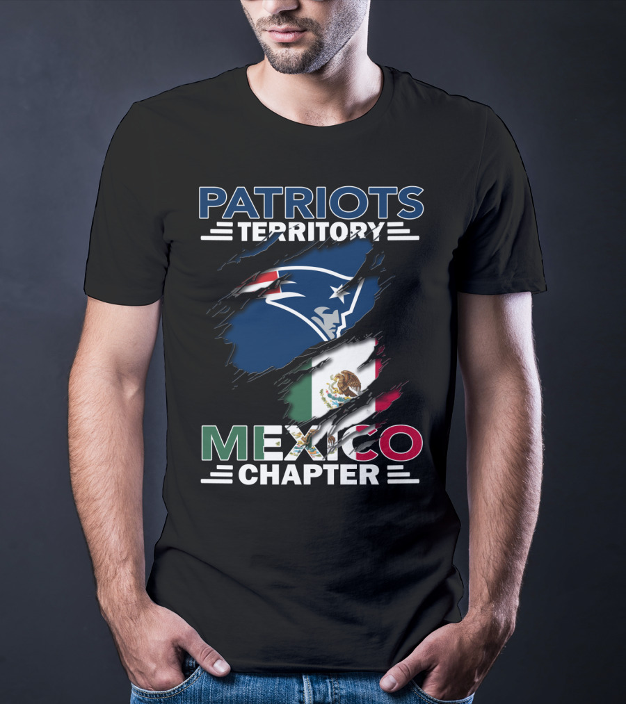 Patriots Territory Logo With Mexico Flag Chapter T-Shirt