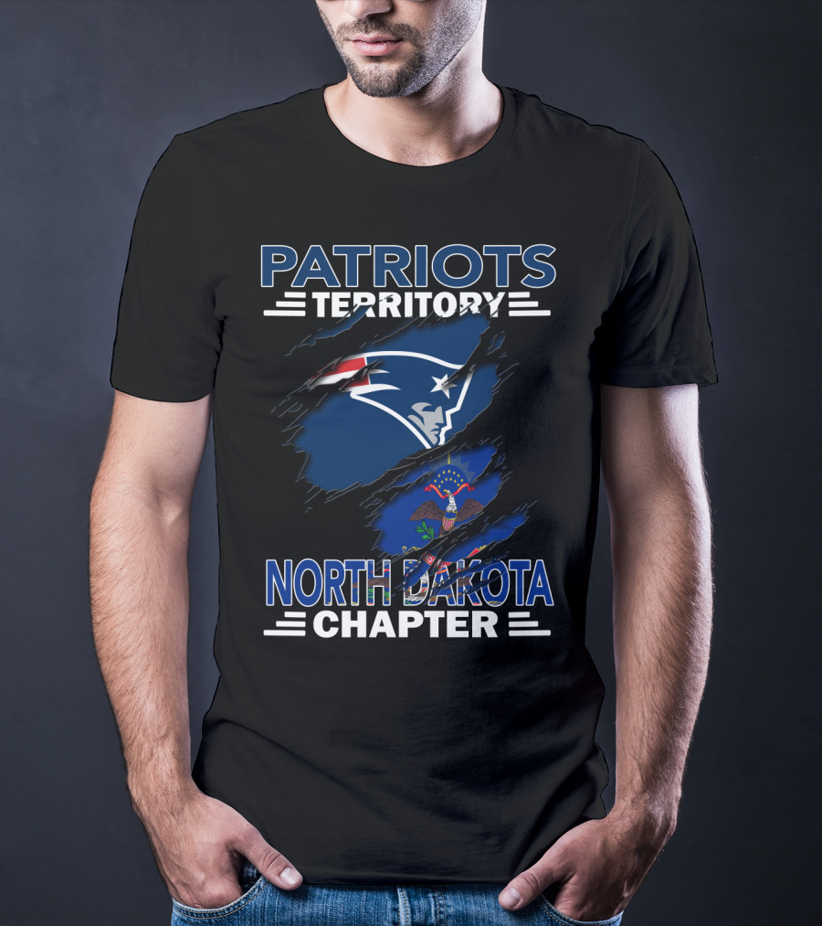 Patriots Territory North Dakota Chapter With Team Logo And State Flag T-Shirt