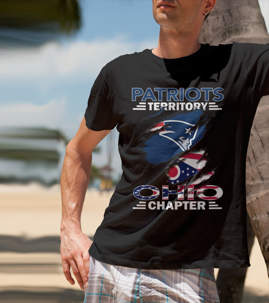 Patriots Territory Ohio Chapter Logo With American And Ohio Flag Elements T-Shirt