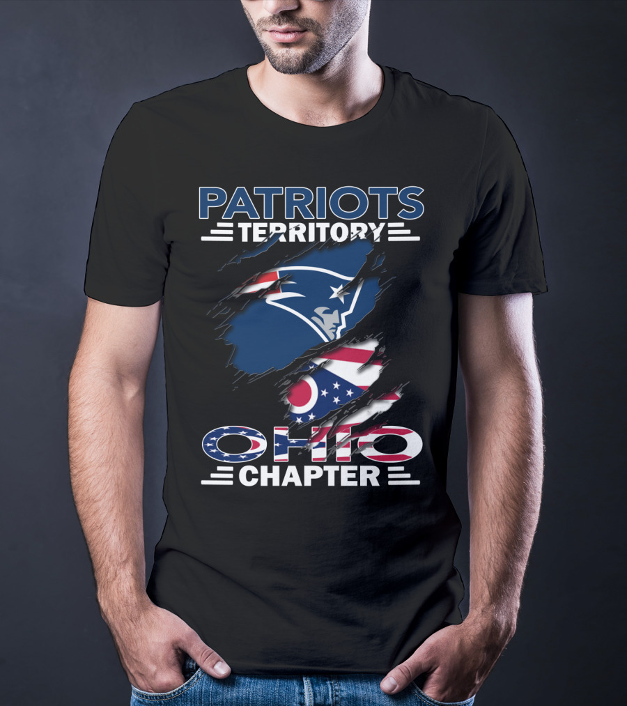 Patriots Territory Ohio Chapter Logo With American And Ohio Flag Elements T-Shirt