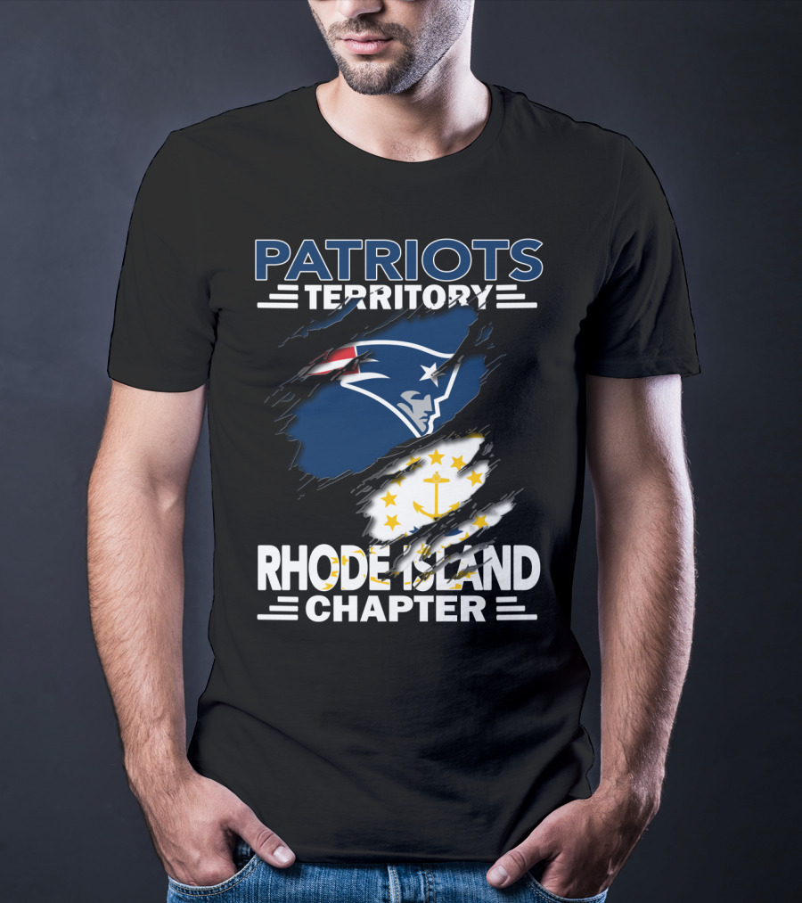Patriots Territory Rhode Island Chapter Patriots Logo And Rhode Island Flag Elements T-Shirt
