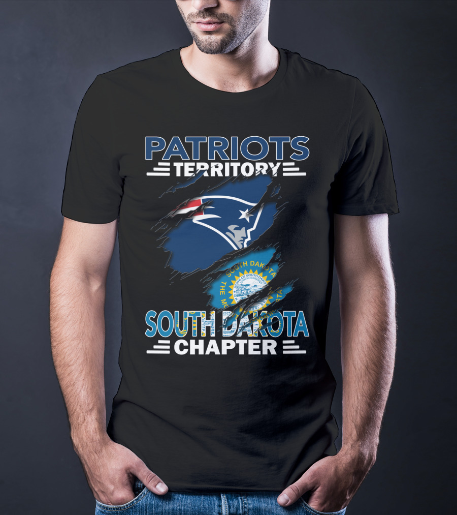 Patriots Territory South Dakota Chapter New England Patriots Logo And South Dakota Seal T-Shirt