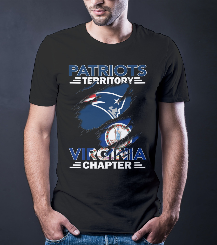 Patriots Territory Virginia Chapter New England Fan Club With Virginia State Seal T-Shirt