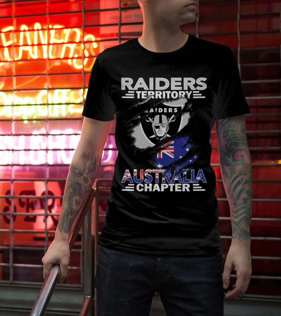 Raiders Territory Australia Chapter Australian Flag And Raiders T-Shirt