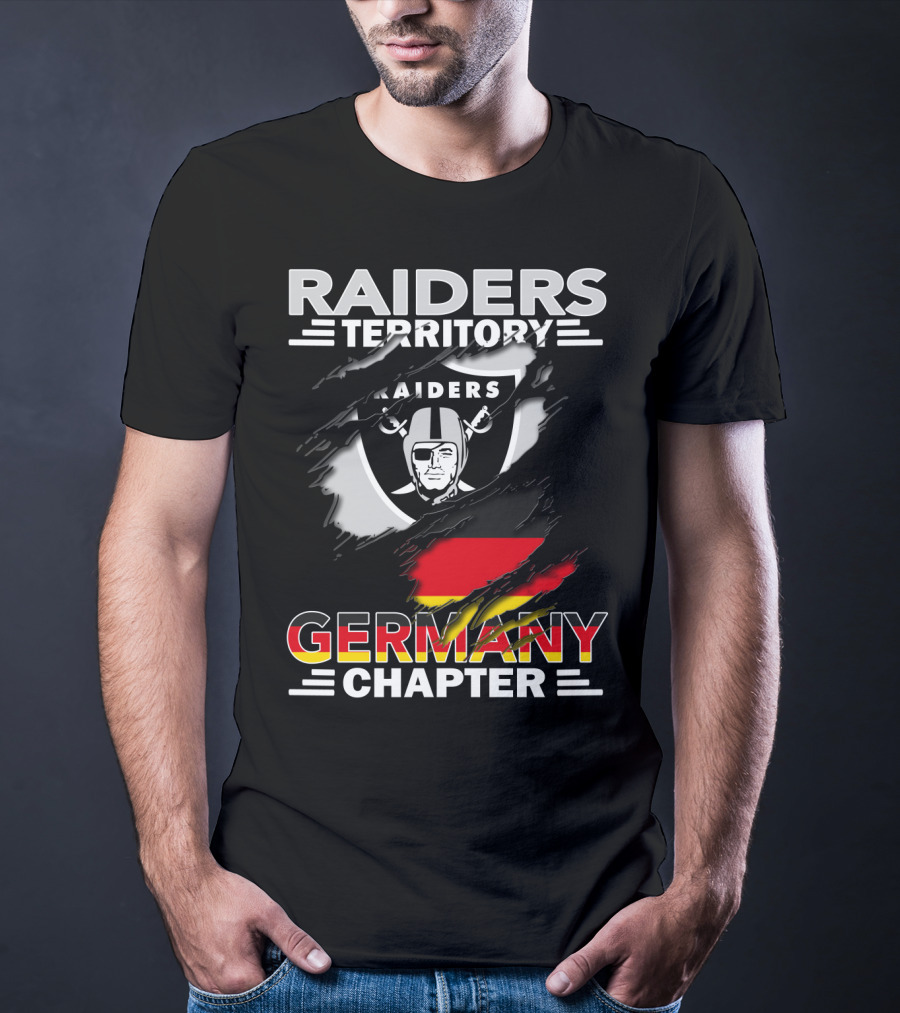 Raiders Territory Germany Chapter Shield With Raiders Logo And National Colors T-Shirt