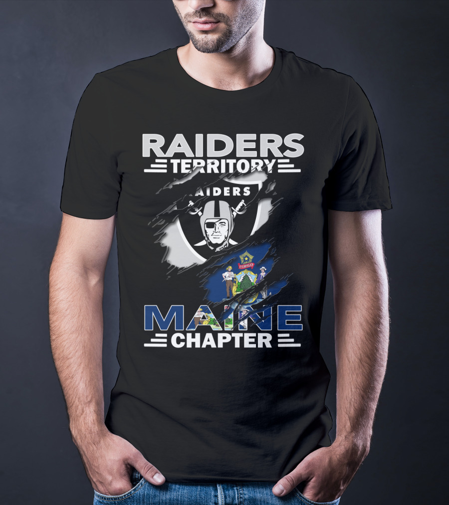 Raiders Territory Maine Chapter Maine State Flag Football T-Shirt