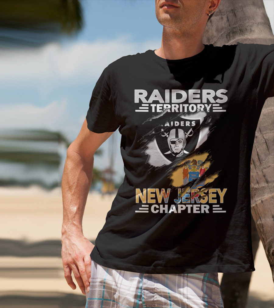 Raiders Territory New Jersey Chapter Raiders Logo New Jersey State Emblem T-Shirt