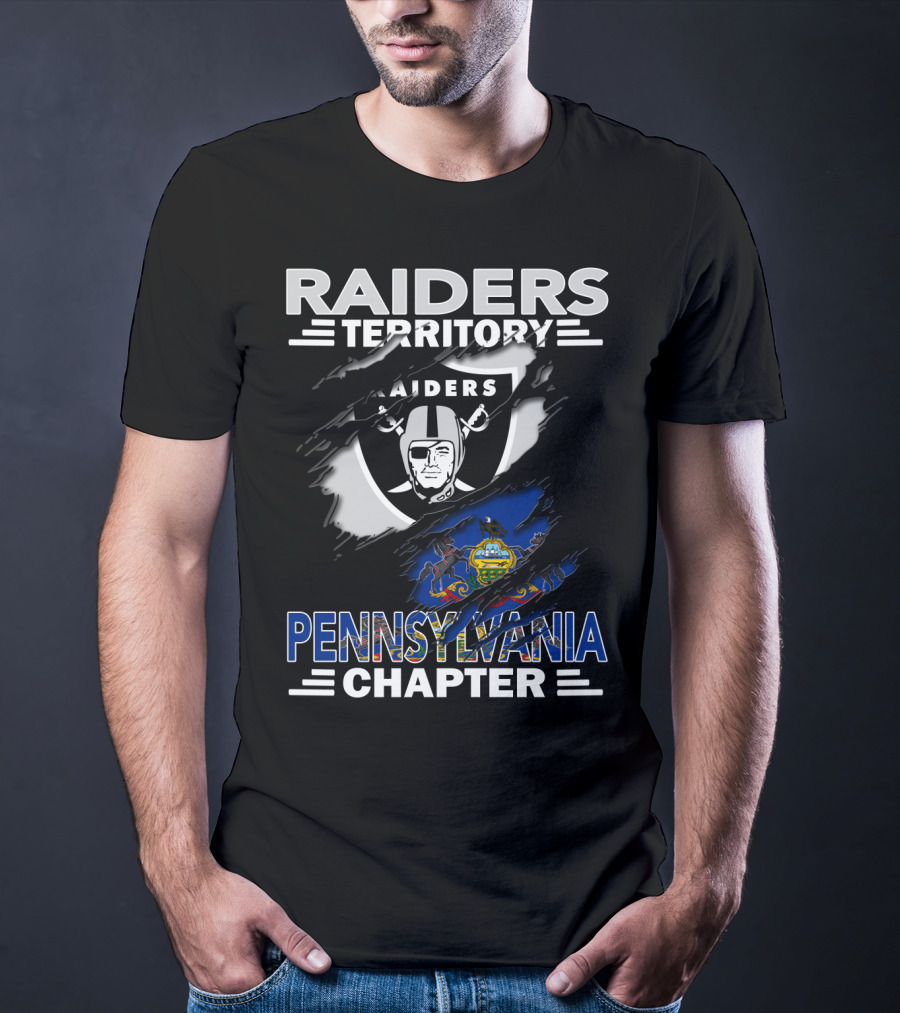 Raiders Territory Pennsylvania Chapter Flag And Logo Mashup T-Shirt