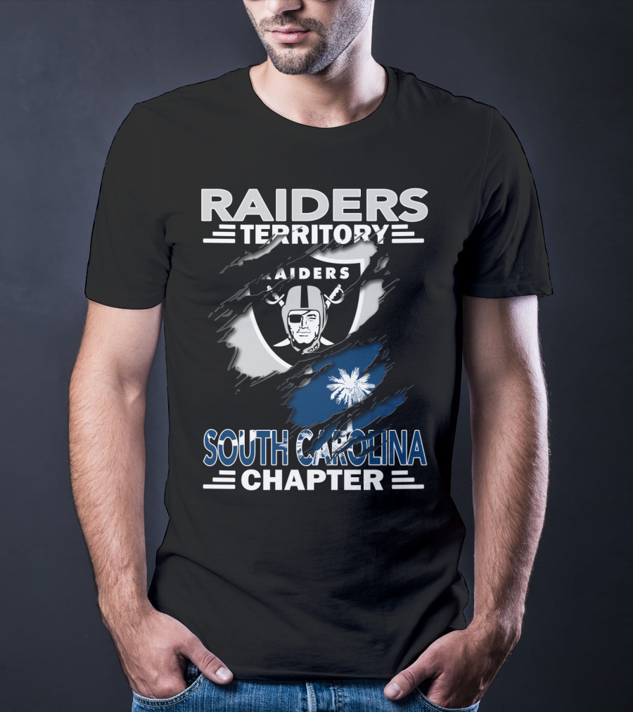 Raiders Territory South Carolina Chapter Raiders Logo Palmetto Tree And Crescent Motif T-Shirt