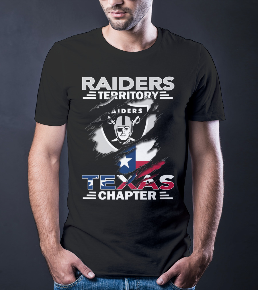 Raiders Territory Texas Chapter Flag And Shield Emblem T-Shirt