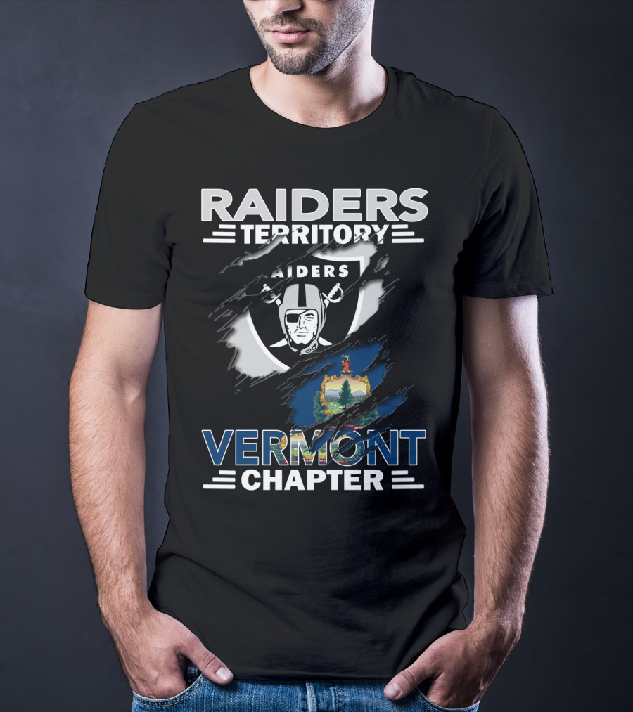 Raiders Territory Vermont Chapter Shield And Vermont Emblem T-Shirt