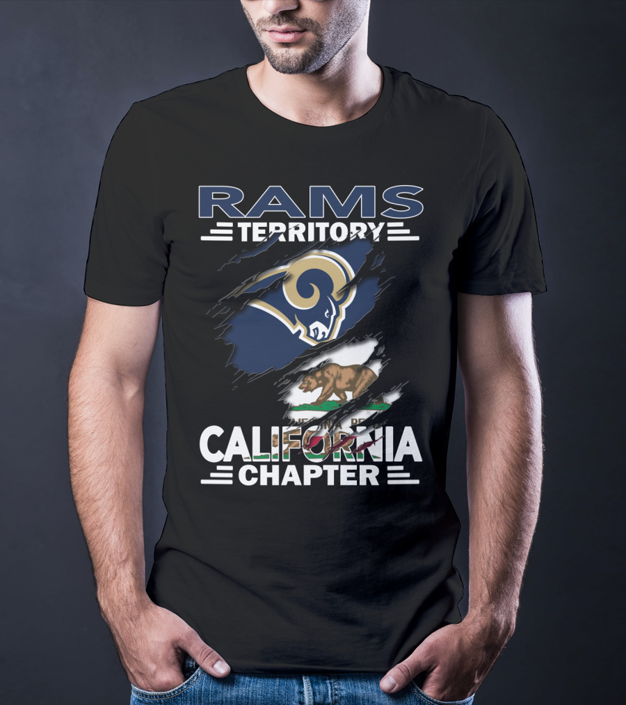 Rams Territory California Chapter Bear Flag Rip T-Shirt