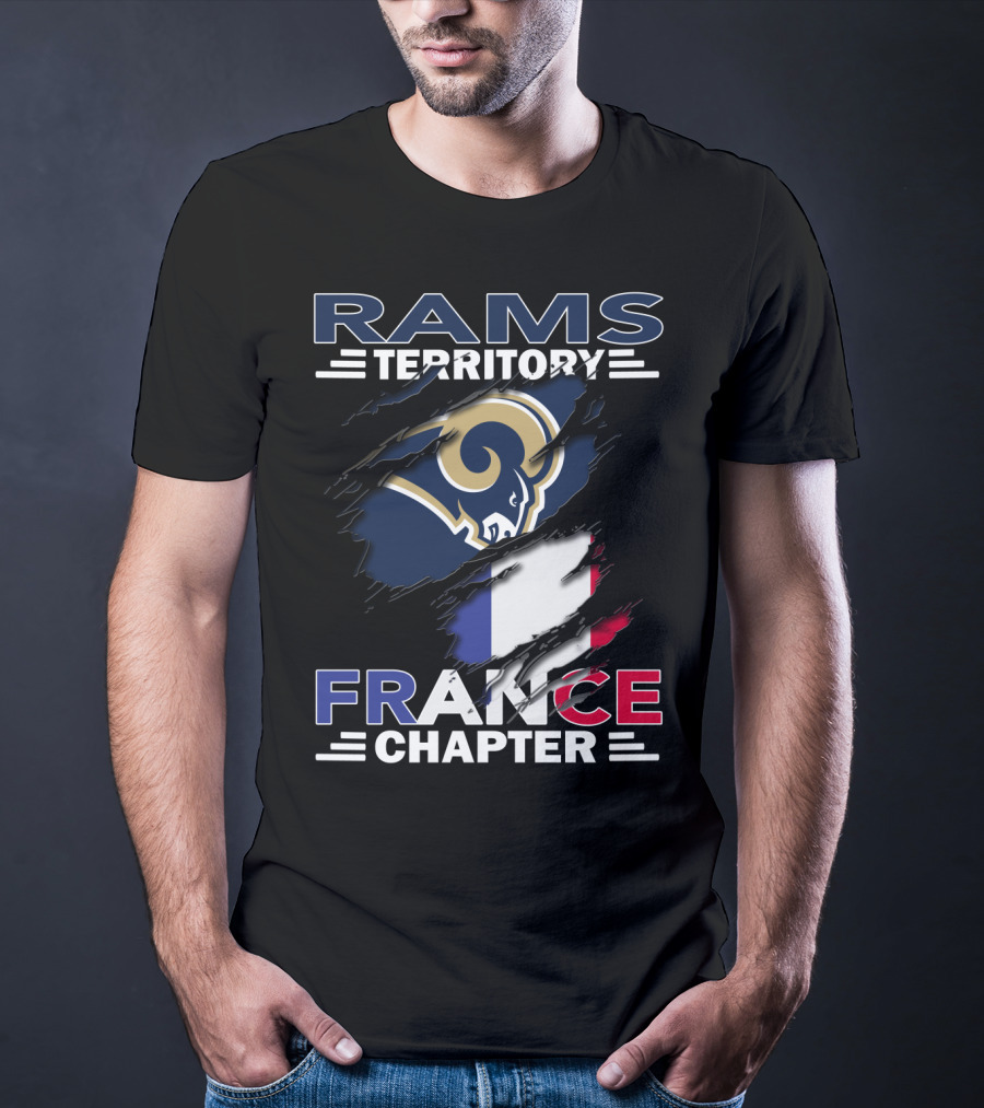 Rams Territory France Chapter French Flag And Ram T-Shirt