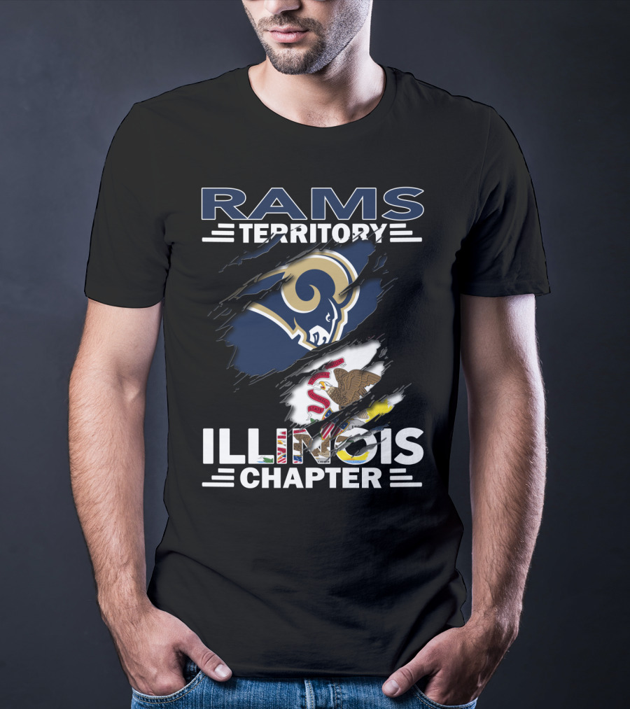 Rams Territory Illinois Chapter NFL Logo And State Pride Emblem T-Shirt