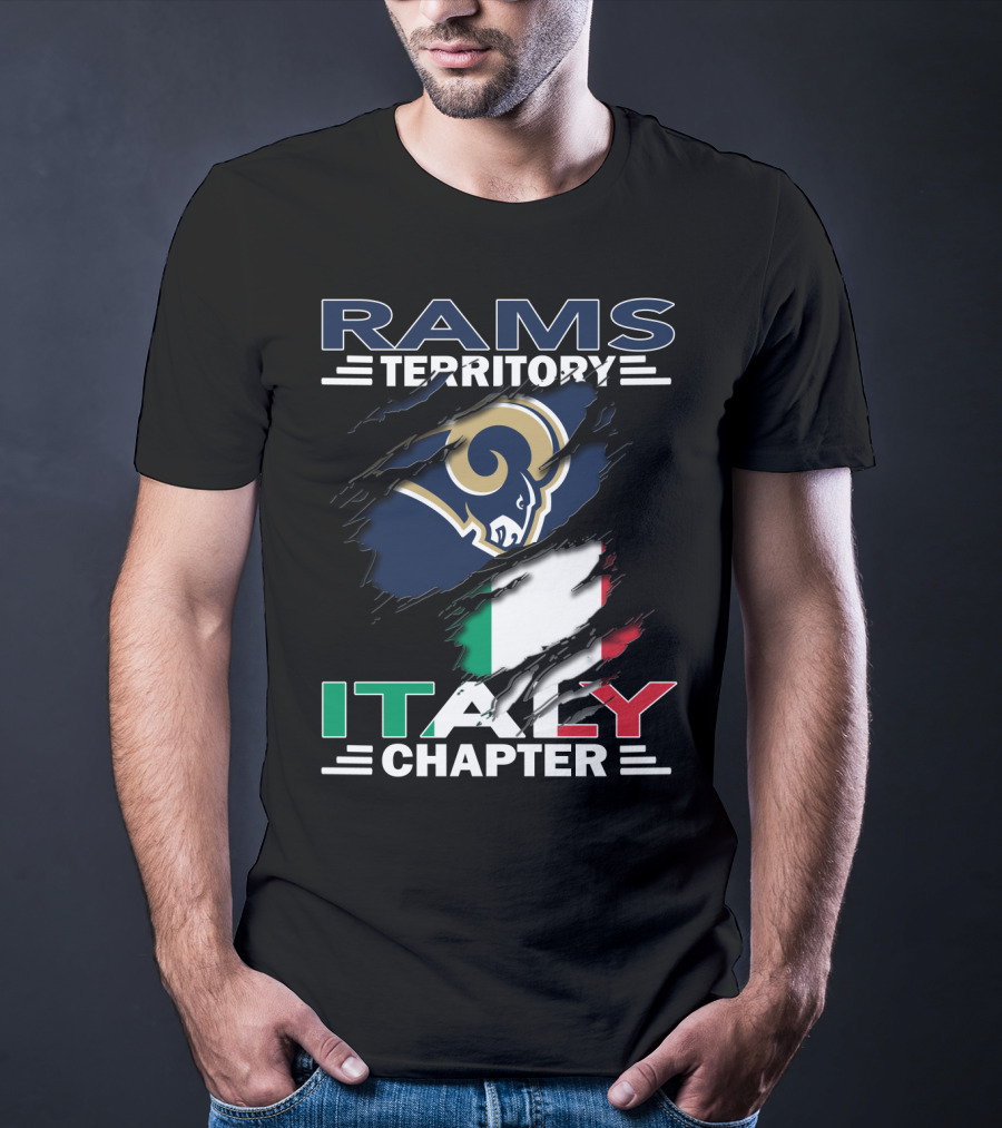 Rams Territory Italy Chapter NFL Team Italia Flag T-Shirt
