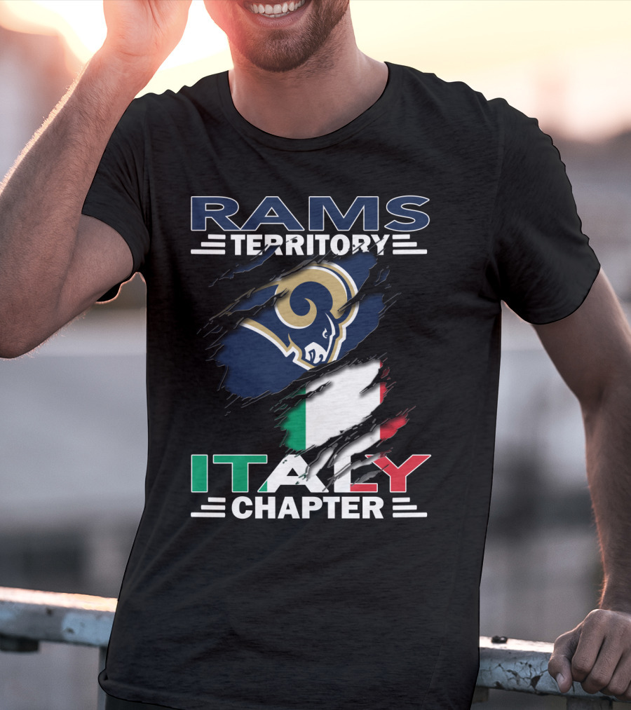 Rams Territory Italy Chapter NFL Team Italia Flag T-Shirt