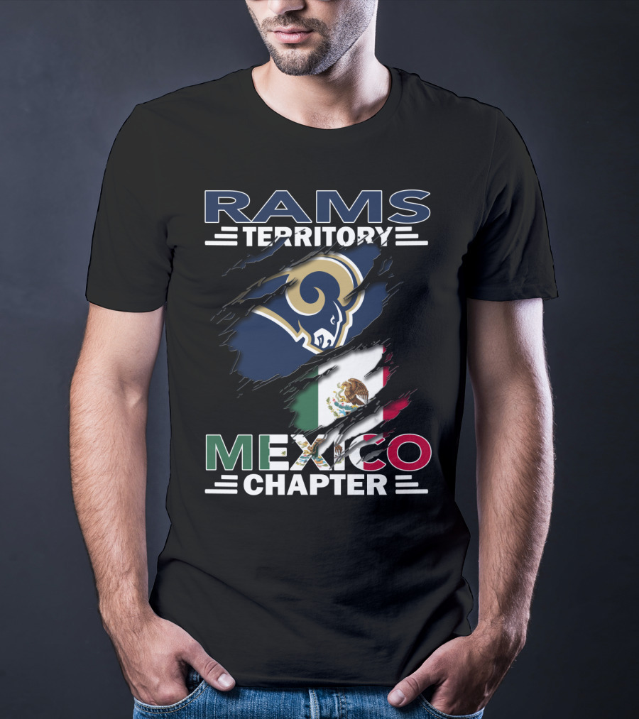 Rams Territory Mexico Chapter Flag With Rams Logo Combination T-Shirt