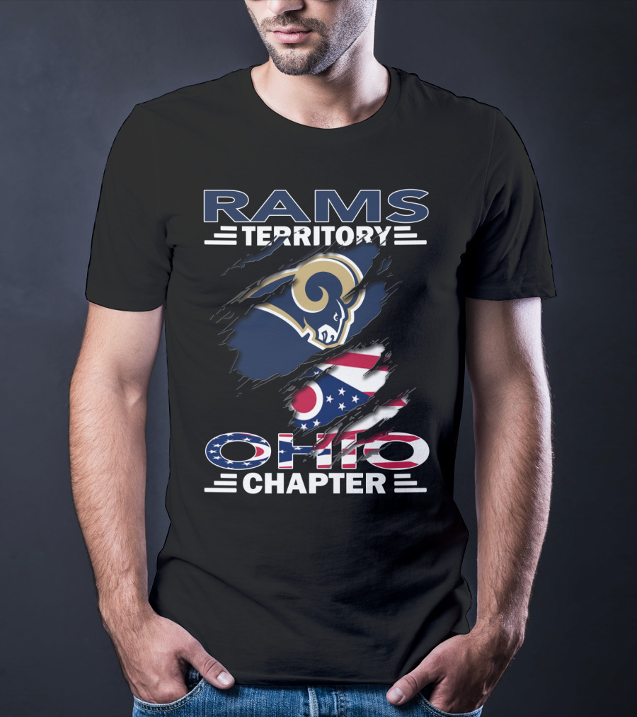 Rams Territory Ohio Chapter NFL Team Ohio Flag Fan Edition T-Shirt