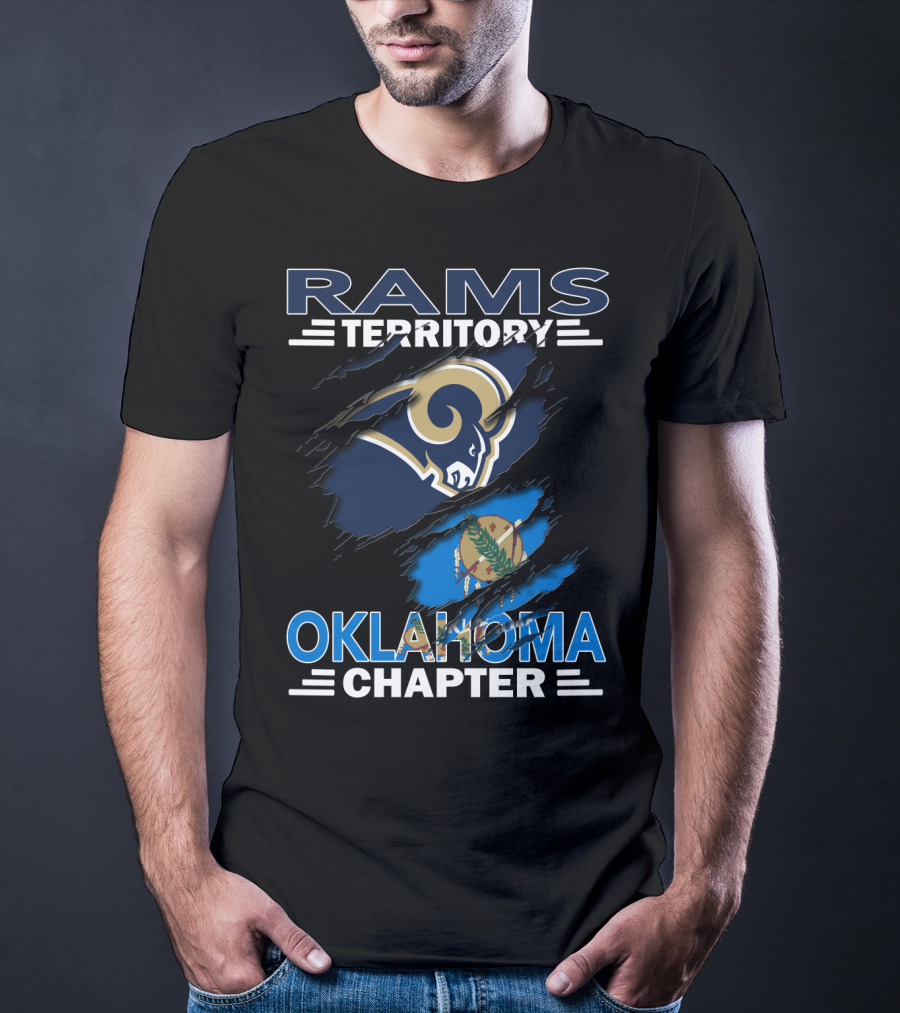 Rams Territory Oklahoma Chapter With Iconic Ram Logo And Oklahoma Flag T-Shirt