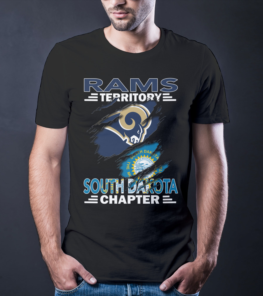 Rams Territory South Dakota Chapter Los Angeles Rams Fans With State Seal T-Shirt