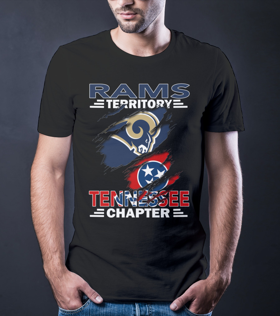 Rams Territory Tennessee Chapter NFL Rams Logo Tennessee State Flag T-Shirt