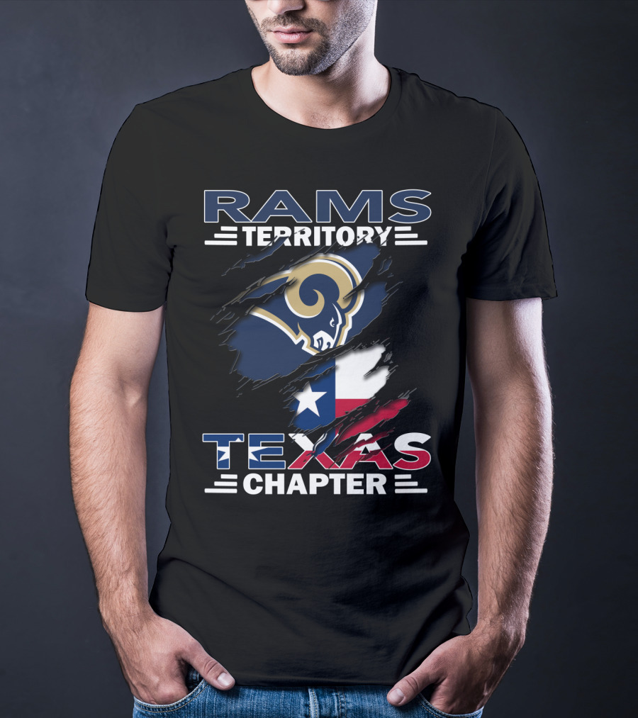 Rams Territory Texas Chapter Sports Logo With Flag T-Shirt