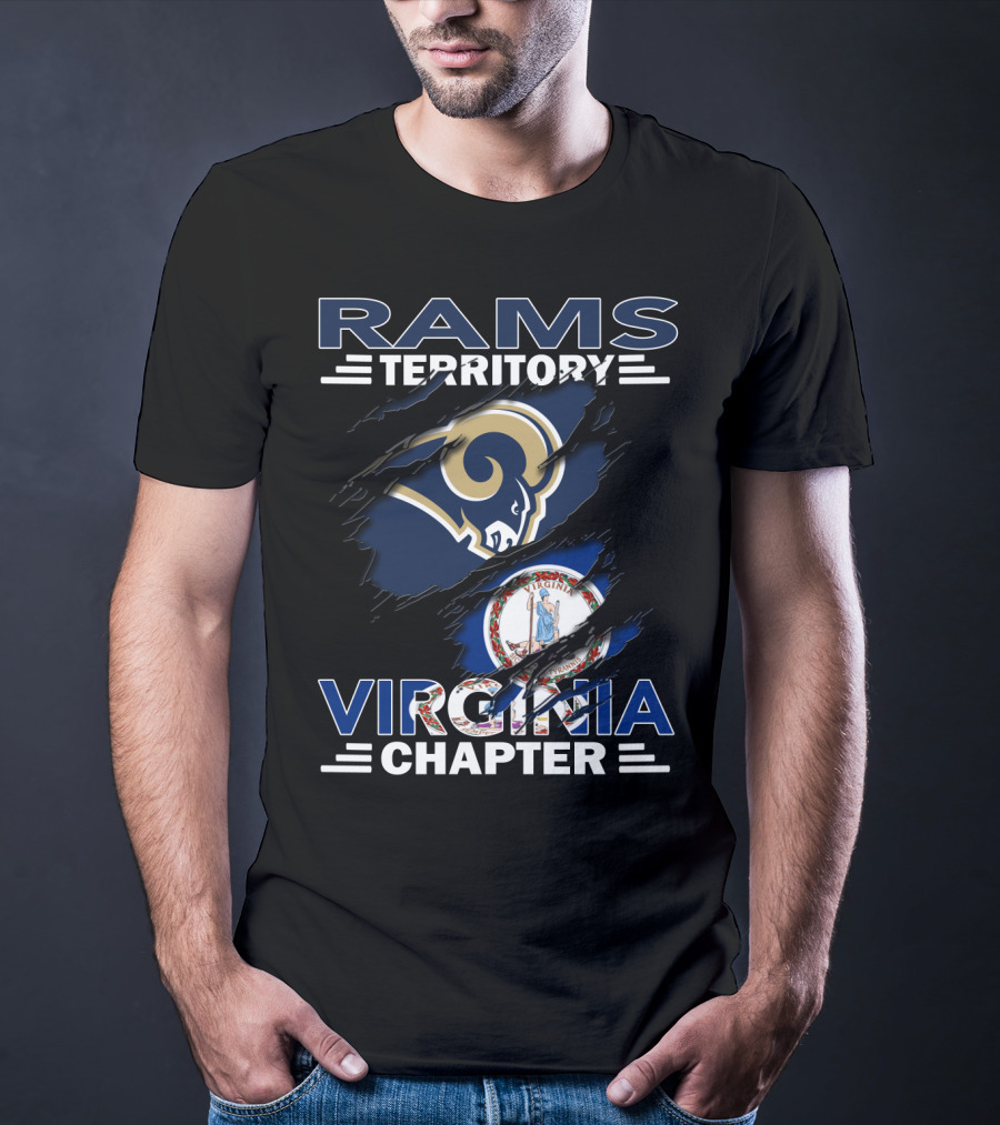 Rams Territory Virginia Chapter Logo Featuring State Seal And Team Emblem T-Shirt
