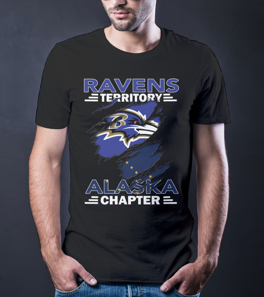 Ravens Territory Alaska Chapter Ravens Logo Alaska Flag Elements T-Shirt
