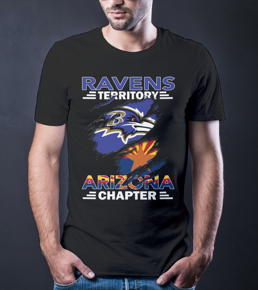 Ravens Territory Arizona Chapter Baltimore Ravens Logo Arizona Flag T-Shirt