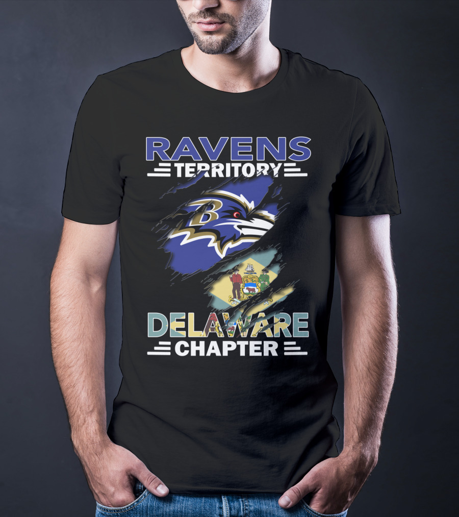 Ravens Territory Delaware Chapter Baltimore Ravens Flag T-Shirt
