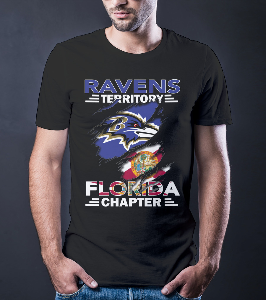 Ravens Territory Florida Chapter Logo With State Flag Elements T-Shirt